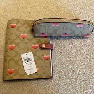 Coach signature heart journal and pencil case set
